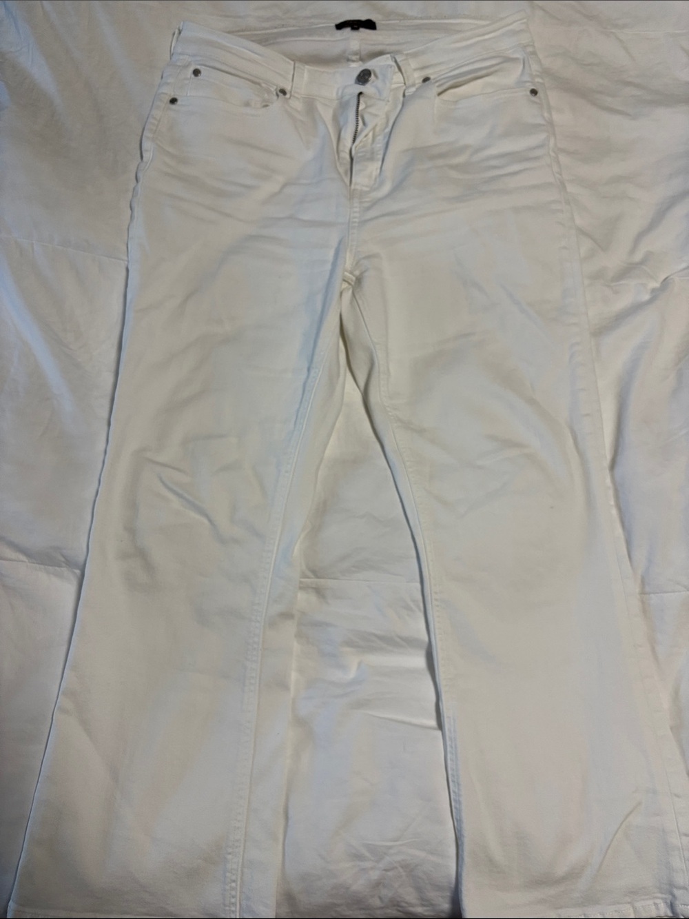 White Straight-Leg Jeans